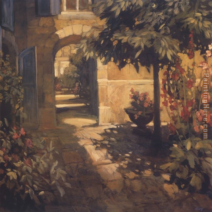 Courtyard in Provence painting - Philip Craig Courtyard in Provence art painting